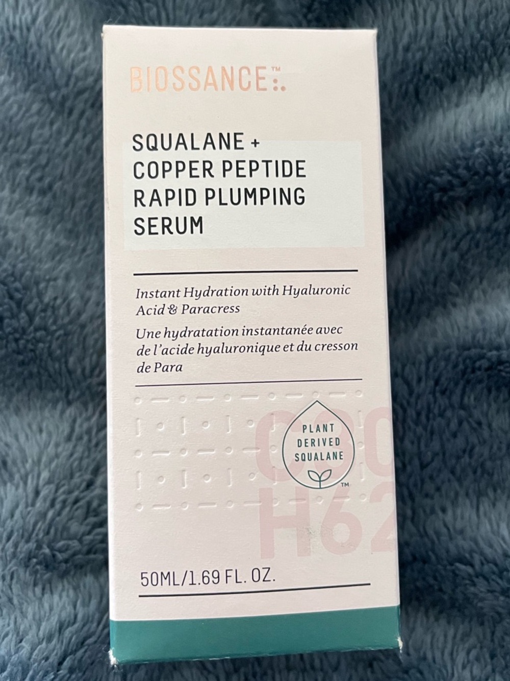 BNIB Biossance Squalane + Copper Peptide Rapid Plumping Serum 50 ml Full Size